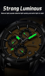 POEDAGAR Vintage Chrono Klokke i Skinn