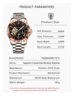 POEDAGAR Prestige Automatic Skeleton Sportsklokke