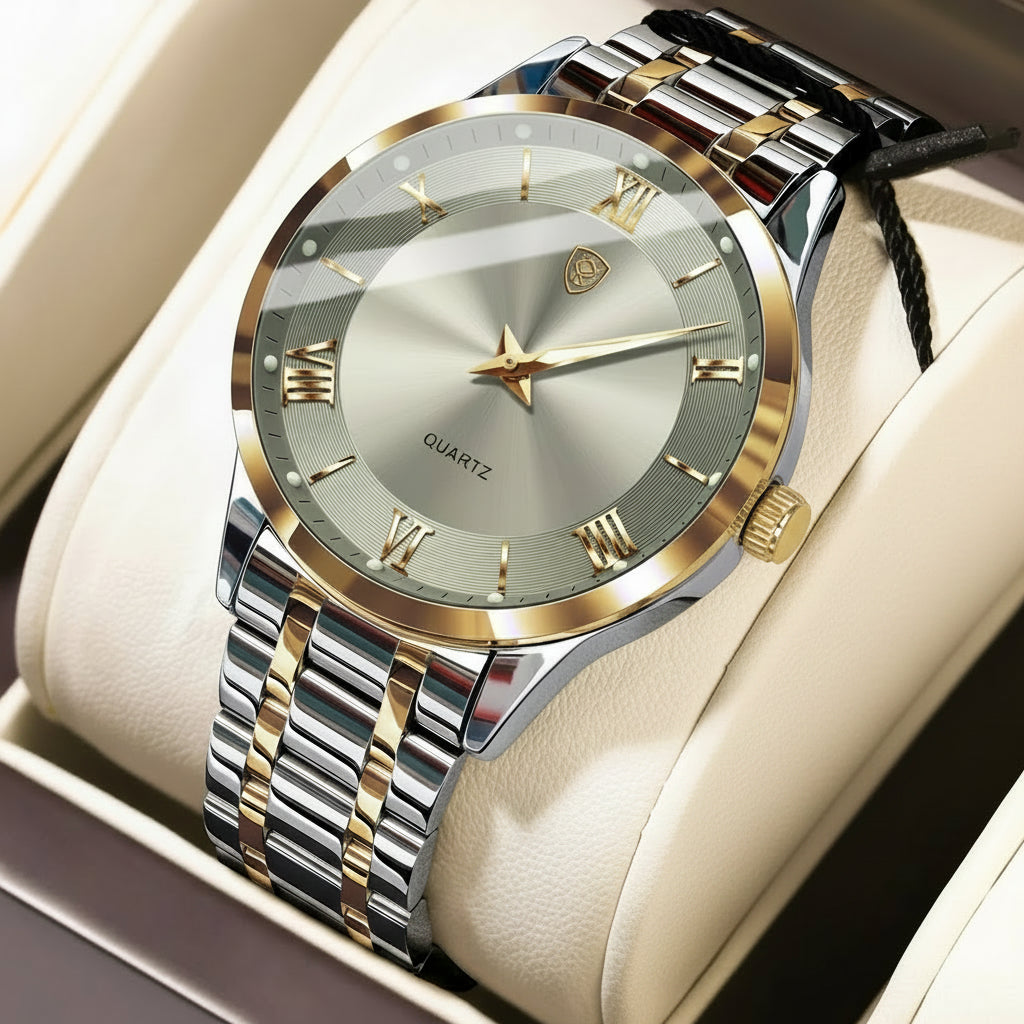 POEDAGAR Classic Day-Date Watch