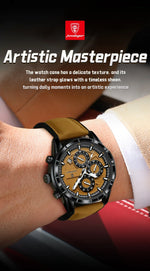 POEDAGAR Vintage Chrono Klokke i Skinn
