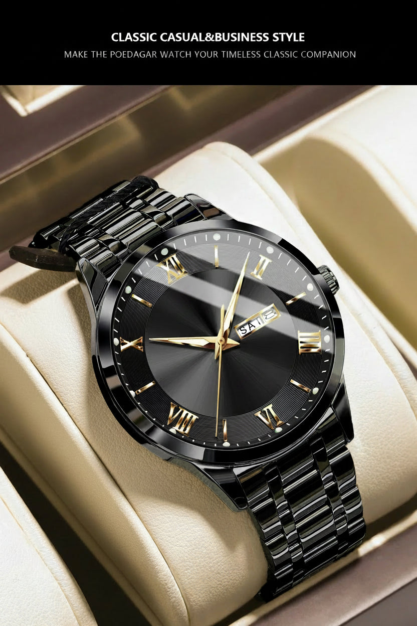 POEDAGAR Classic Day-Date Watch