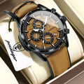 POEDAGAR Vintage Chrono Klokke i Skinn