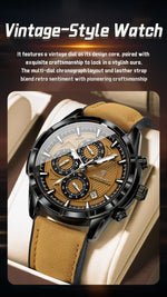 POEDAGAR Vintage Chrono Klokke i Skinn