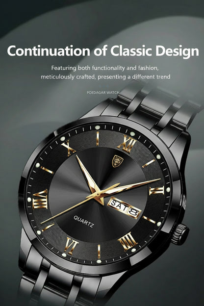 POEDAGAR Classic Day-Date Watch