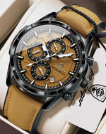 POEDAGAR Vintage Chrono Klokke i Skinn