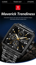 POEDAGAR Prestige Square Chronograph-klokke