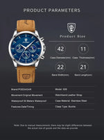 POEDAGAR Vanguard Chronograph-klokke
