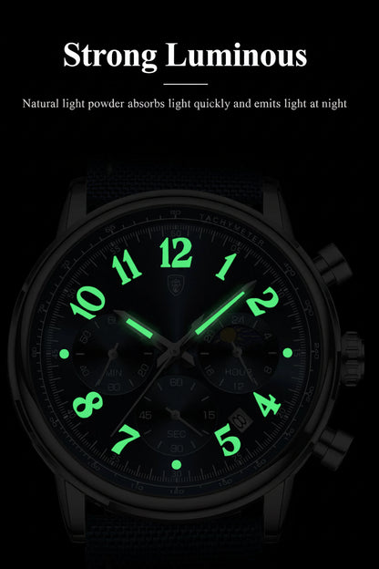 POEDAGAR Tactical Chronograph Watch