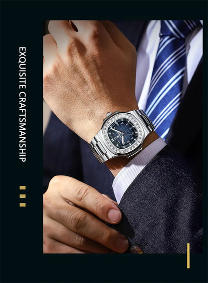 POEDAGAR Royal Grid Luxury Watch