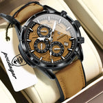 POEDAGAR Vintage Chrono Klokke i Skinn