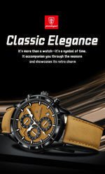 POEDAGAR Vintage Chrono Klokke i Skinn