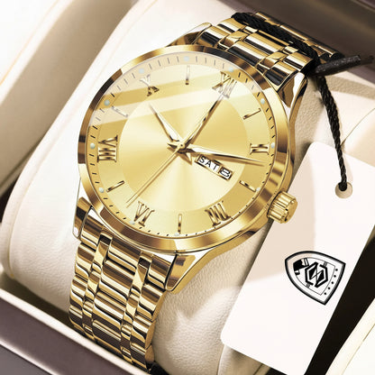 POEDAGAR Classic Day-Date Watch