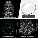 POEDAGAR Prestige Square Chronograph-klokke