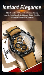 POEDAGAR Vintage Chrono Klokke i Skinn