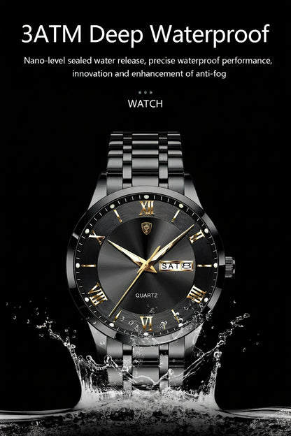 POEDAGAR Classic Day-Date Watch