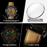 POEDAGAR Vintage Chrono Klokke i Skinn