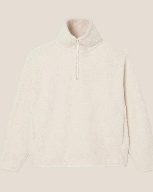 High Zipped Neck Polar Fleece Sweatshirt