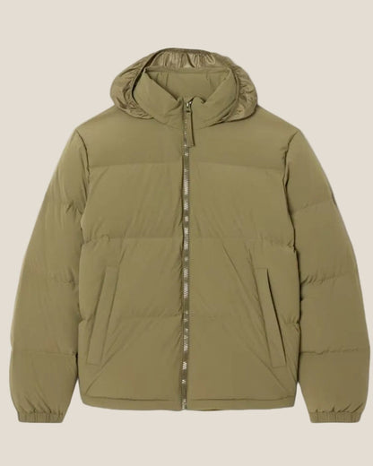 Water-Repellent Hooded Down Jacket