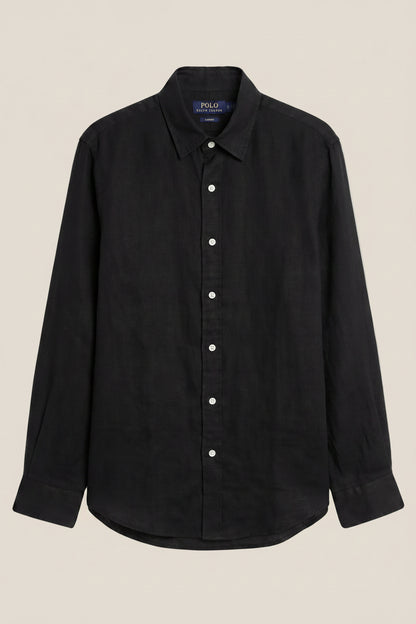 Linen/Remi Blend Shirt, Black