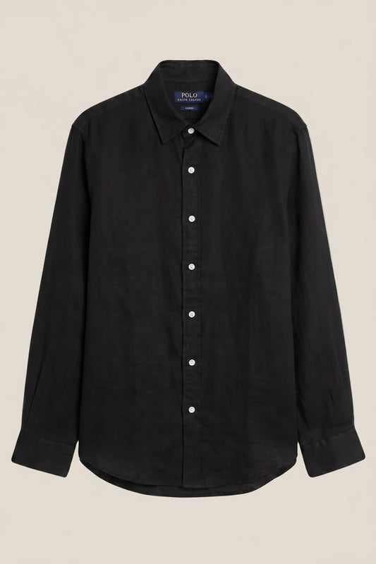 Linen/Remi Blend Shirt, Black