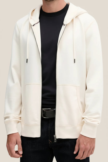 Felpa Full Zip Con Cappuccio Bandiera Ricamata