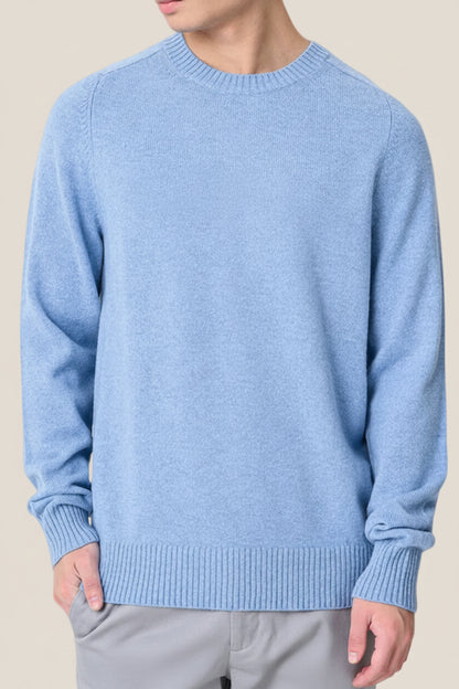 Maglione Girocollo In Lana Con Logo Bandierina Ricamato