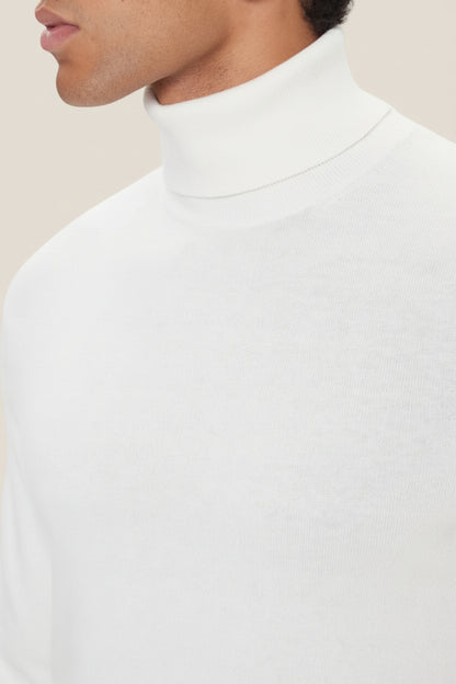 Dolcevita Maglione In Misto Cashmere Con Logo Bandierina Ricamato