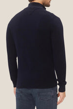 Cardigan med hel glidelås i kashmirblanding med brodert flagglogo