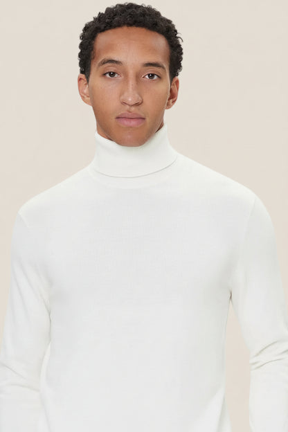 Dolcevita Maglione In Misto Cashmere Con Logo Bandierina Ricamato