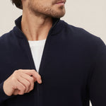 Cardigan med hel glidelås i kashmirblanding med brodert flagglogo