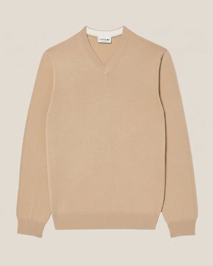 Monochrome Cotton V-neck Sweater