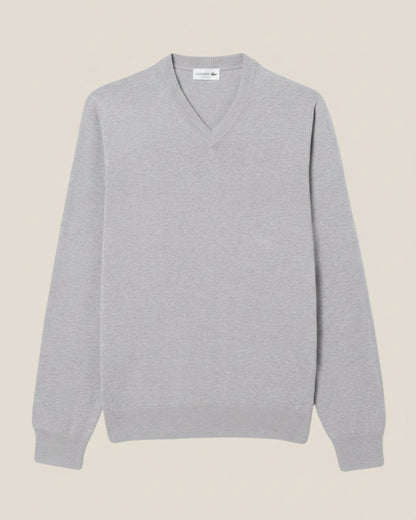 Monochrome Cotton V-neck Sweater