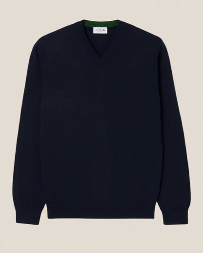 Monochrome Cotton V-neck Sweater